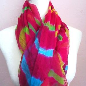 Tie Dye Scarf Wrap Huge Sheer